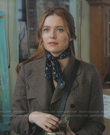 Nancy’s brown check coat on Nancy Drew