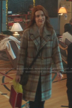 Nancy’s sage green plaid coat on Nancy Drew