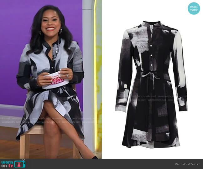 Natori Brushstroke Printed Dress worn by Sheinelle Jones on Today