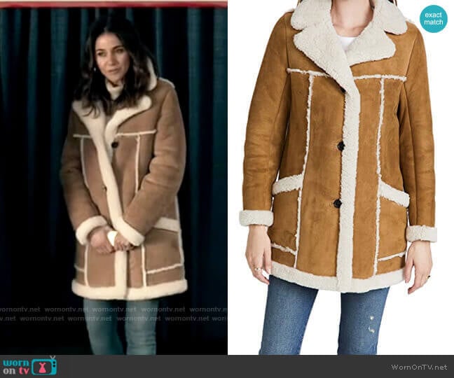 Nili Lotan Toby Shearling Coat worn by Lana Lang Cushing (Emmanuelle Chriqui) on Superman and Lois