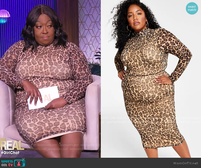 Nina Parker Trendy Mesh Bodycon Dress worn by Loni Love on The Real