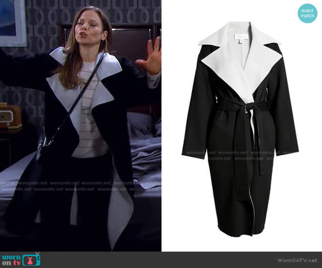 Nordstrom Signature Waterfall Lapel Double Face Wool & Cashmere Coat worn by Ava Vitali (Tamara Braun ) on Days of our Lives