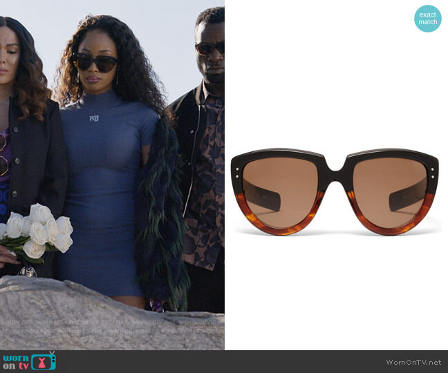 Oliver Goldsmith Y-Not Sunglasses worn by Lauren Rice (Pepi Sonuga) on Queens
