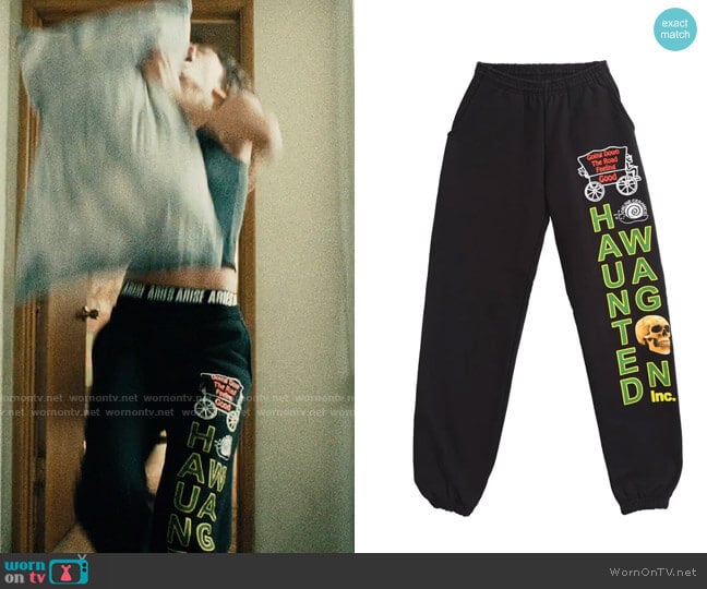 Online Ceramics Haunted Wagon Sweatpants worn by Rue Bennett (Zendaya) on Euphoria