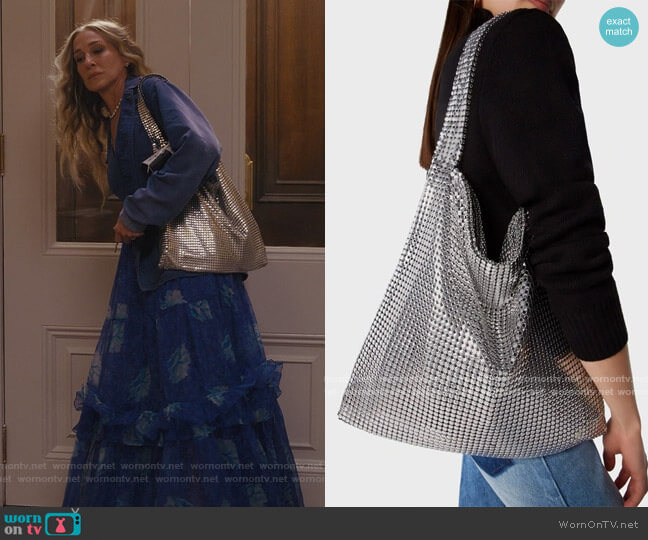 Paco Rabanne Pixel Tote worn by Carrie Bradshaw (Sarah Jessica Parker) on And Just Like That