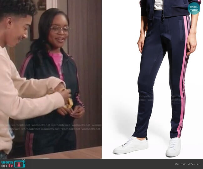 Pam & Gela Skinny Zip-Cuff Track Pants worn by Diane Johnson (Marsai Martin) on Black-ish