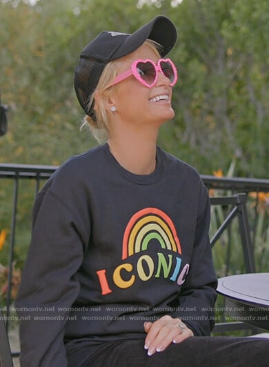 Paris’s black rainbow Iconic sweatshirt on Paris in Love