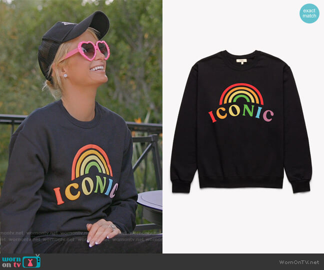 Paris Rainbow Iconic Crewneck worn by Paris Hilton on Paris in Love