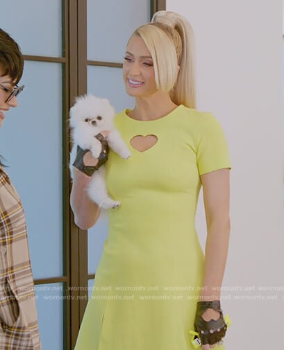Paris’s yellow heart cutout dress on Paris in Love