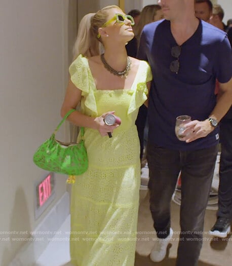 Paris’s yellow eyelet maxi dress on Paris in Love