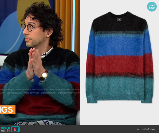 Paul Smith Black Mohair-Blend Stripe Sweater