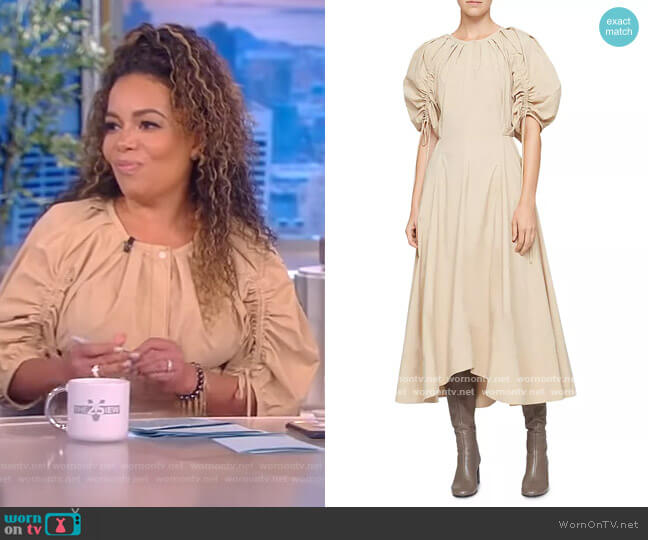 3.1 Phillip Lim Puff Sleeves Flared Dress worn by Sunny Hostin on The View