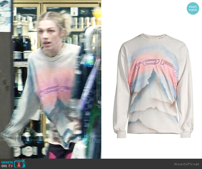 Polite Worldwide Utopia Painted Long-Sleeve Shirt worn by Jules Vaughn (Hunter Schafer) on Euphoria