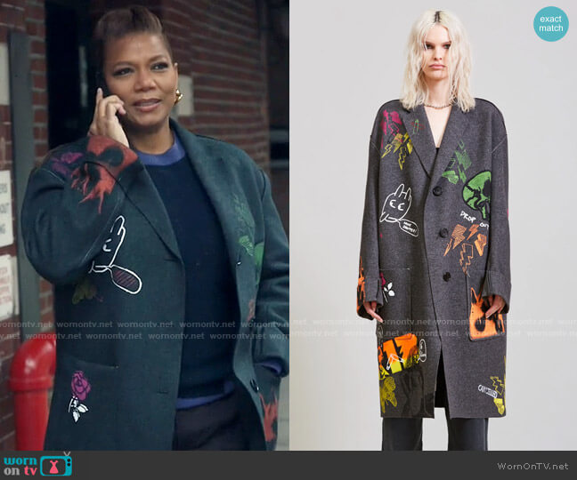 R13 Graffiti Coat worn by Robyn McCall (Queen Latifah) on The Equalizer