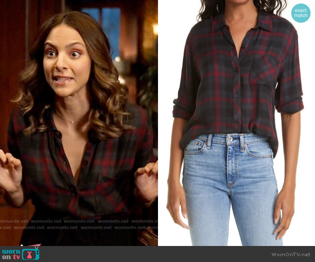 Rails Hunter Shirt in Black Scarlet Ash worn by Zari Tomaz (Tala Ashe) on Legends of Tomorrow