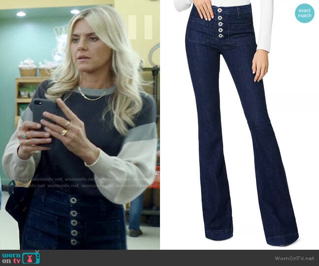 Ramy Brook Cindy Jeans worn by Amy (Eliza Coupe) on Pivoting