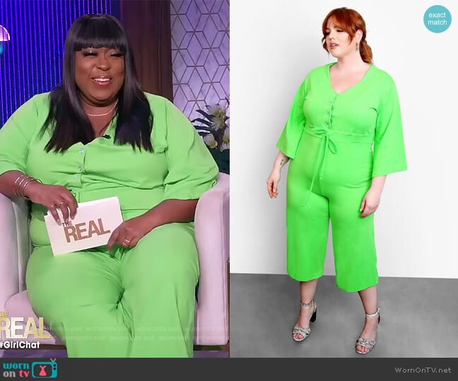 Rebdolls Wide Leg Lounge Jumpsuit worn by Loni Love on The Real