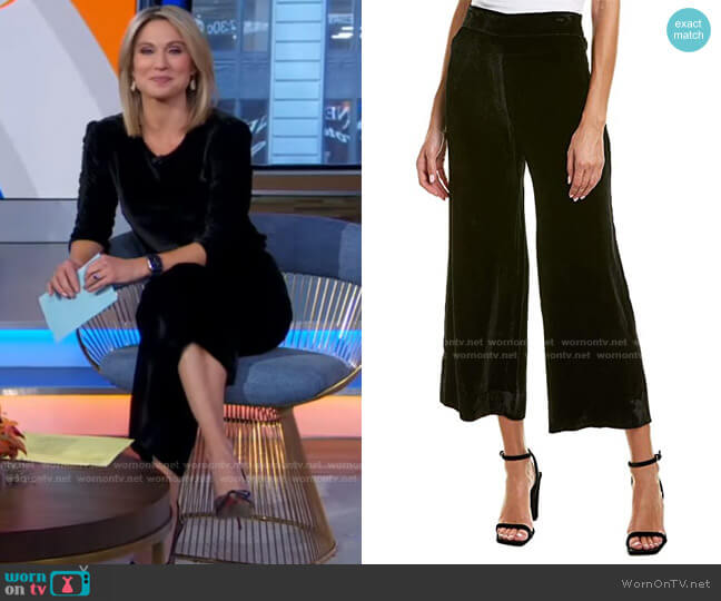 Rebecca Taylor Wide Leg Ankle Pant worn by Amy Robach on Good Morning America
