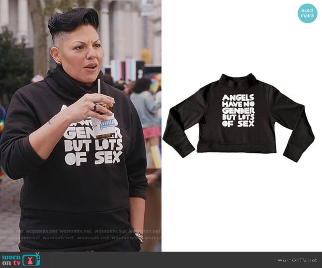Official Rebrand Angels Have no Gender But Lots of Sex Sweatshirt worn by Che Diaz (Sara Ramirez) on And Just Like That