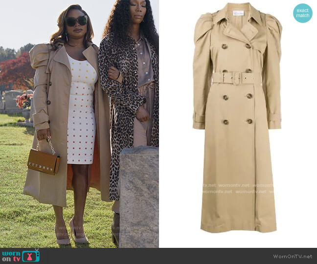 RED Valentino Puff Shoulder Trench Coat worn by Jill (Naturi Naughton) on Queens