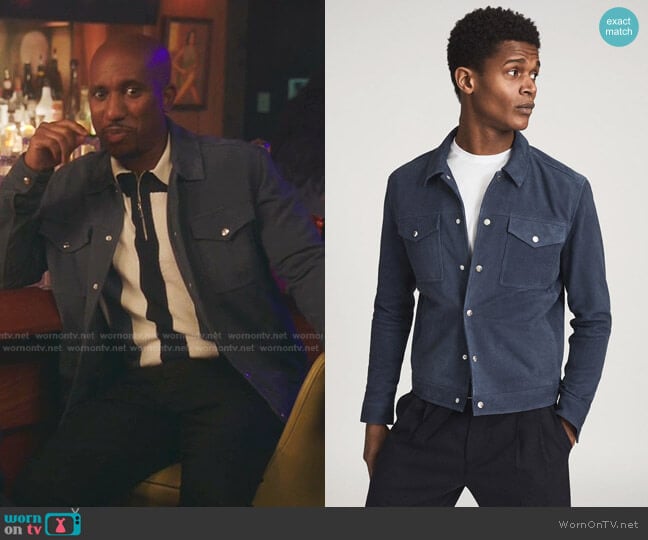 Reiss Jagger Suede Trucker Jacket worn by Gary Williams (Chris Redd) on Kenan