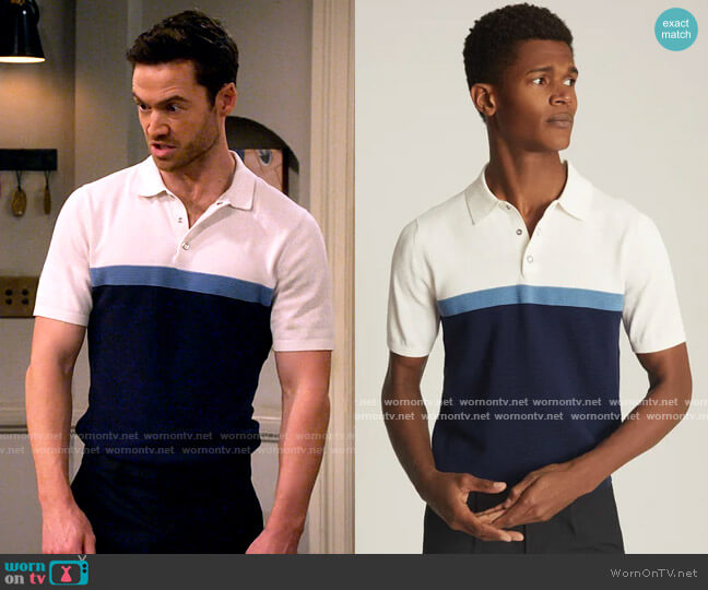 Reiss Christie Color Block Pol worn by Charlie (Tom Ainsley) on How I Met Your Father