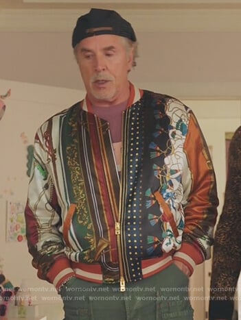 Rick’s patchwork print bomber jacket on Kenan