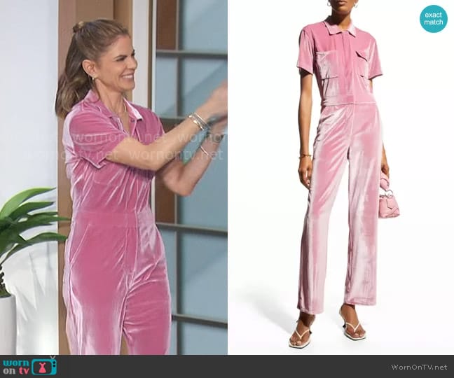 Rivet Utility Worker Short-Sleeve Jumpsuit worn by Natalie Morales on The Talk