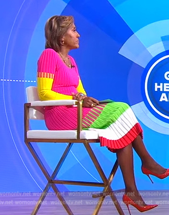 Robin’s colorblock ribbed dress on Good Morning America