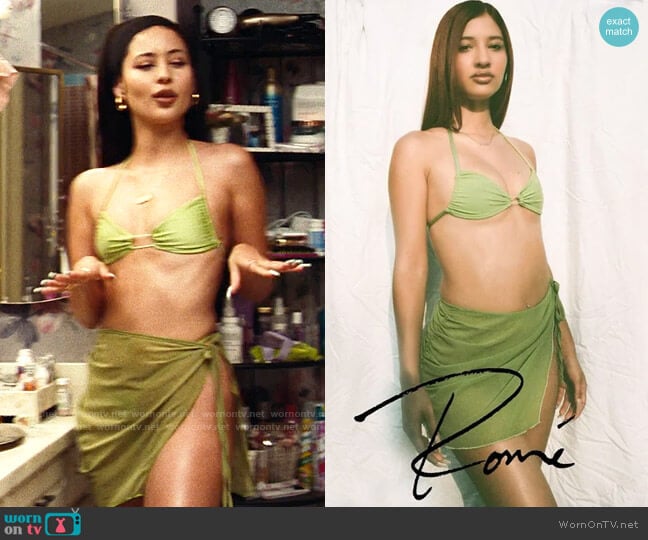ROMÉ Bikini Top in Light Green worn by Maddy Perez (Alexa Demie) on Euphoria