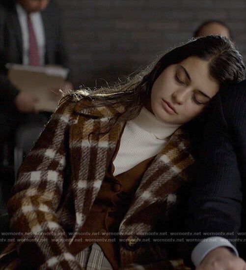 Sam’s brown plaid coat on Single Drunk Female