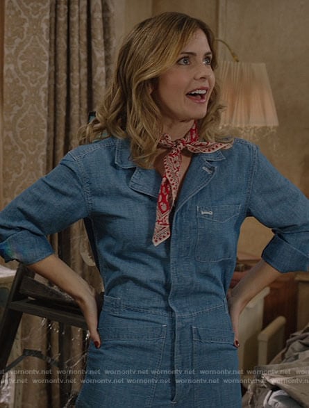 Sam’s chambray jumpsuit and bandana on Ghosts