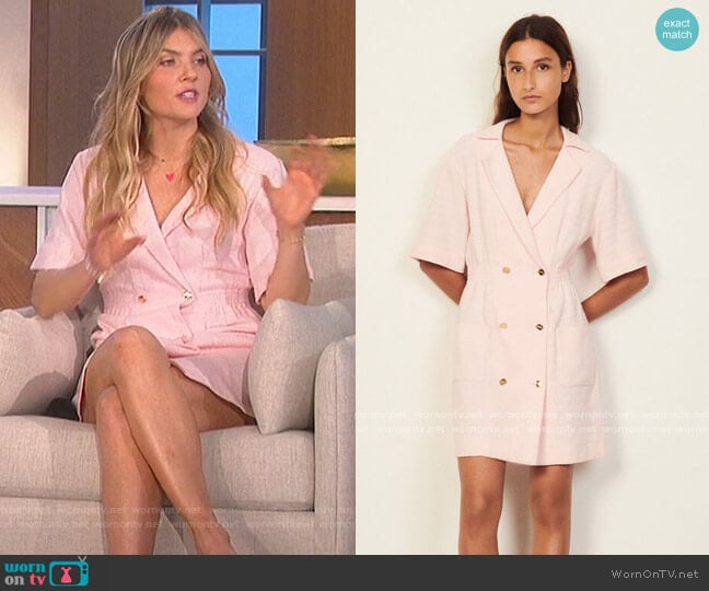 Sandro Dress with Tailored Collar worn by Amanda Kloots on The Talk