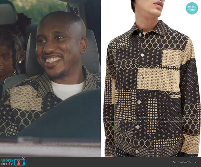 Scotch and Soda Patchwork Print Cotton & Linen Jacket worn by Gary Williams (Chris Redd) on Kenan