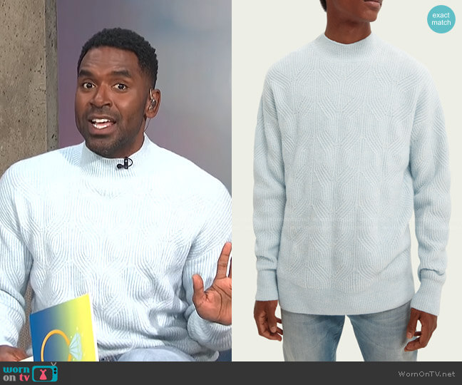 Scotch & Soda Cable Knit Sweater worn by Justin Sylvester on E! News