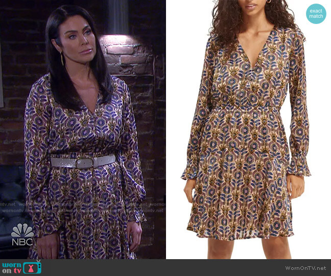 Scotch & Soda Printed Long Sleeve Minidress worn by Chloe Lane (Nadia Bjorlin) on Days of our Lives