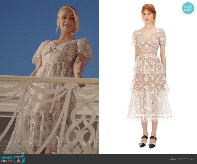 Self Portrait Floral Lace Dress worn by Paris Hilton on Paris in Love