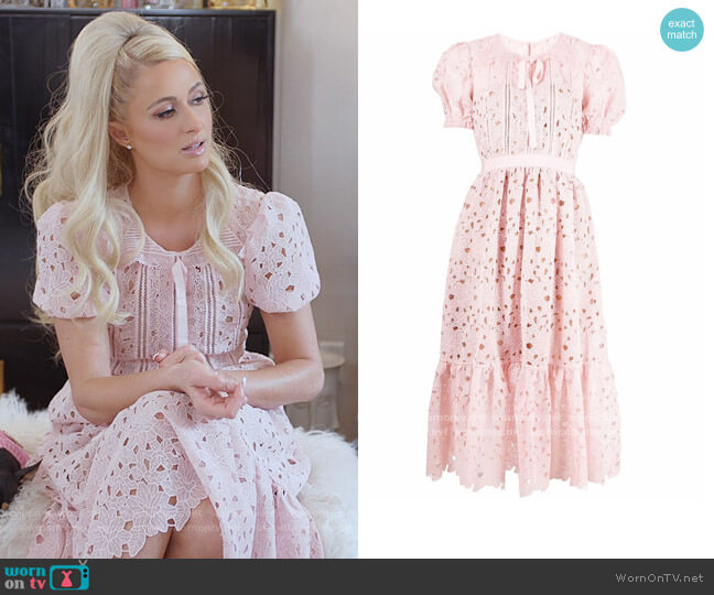 Self Portrait Lace Midi Dress worn by Paris Hilton on Paris in Love