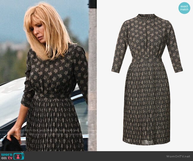 Sessun Arkadelphia Dress in Woodkyoto worn by Beth Dutton (Kelly Reilly) on Yellowstone