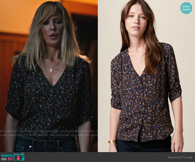 Sessun Anako Top in Navy Merryl worn by Beth Dutton (Kelly Reilly) on Yellowstone