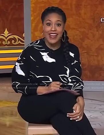 Sheinelle’s black floral sweater on Today
