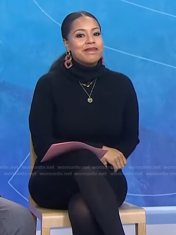 Sheinelle’s black turtleneck sweater dress on Today