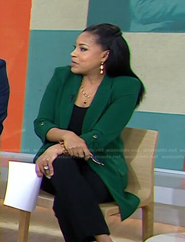Sheinelle’s green roll-up sleeve jacket on Today