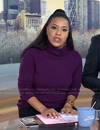 Sheinelle’s purple turtleneck sweater on Today
