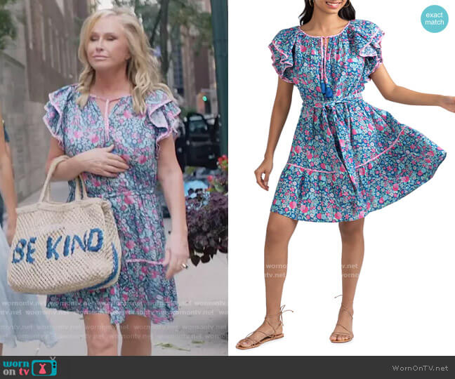 Shoshana Weber Floral-Print Ruffle-Sleeve Dress worn by Kathy Hilton on Paris in Love