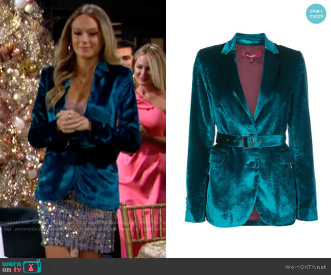 Sies Marjan Terry Velvet Blazer worn by Abby Newman (Melissa Ordway) on The Young and the Restless