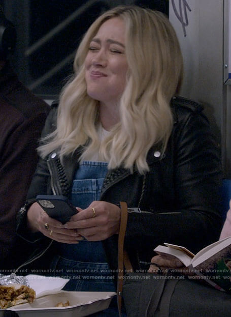 Sophie’s braided trim leather jacket on How I Met Your Father