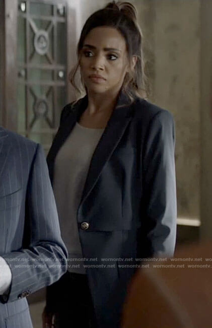 Sophie’s navy layered blazer on Batwoman