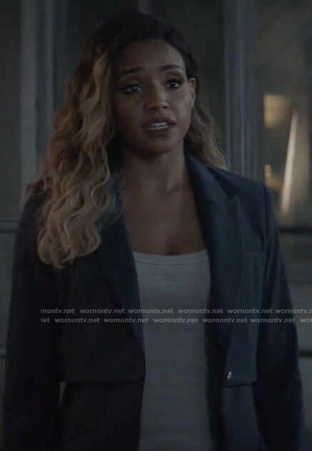 Sophie’s navy layered blazer on Batwoman
