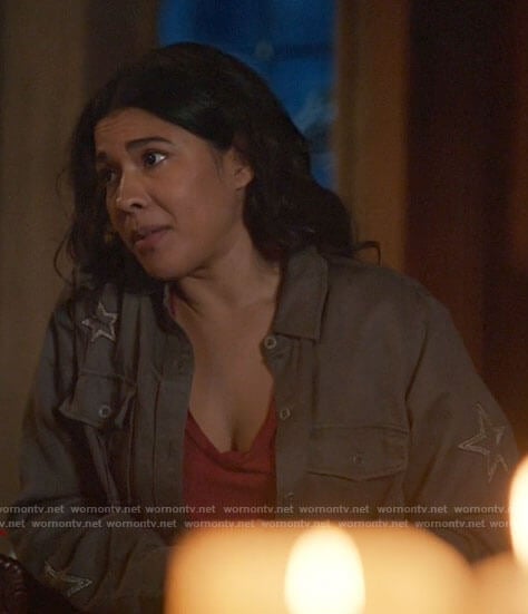 Spooner’s star embroidered shirt jacket on Legends of Tomorrow